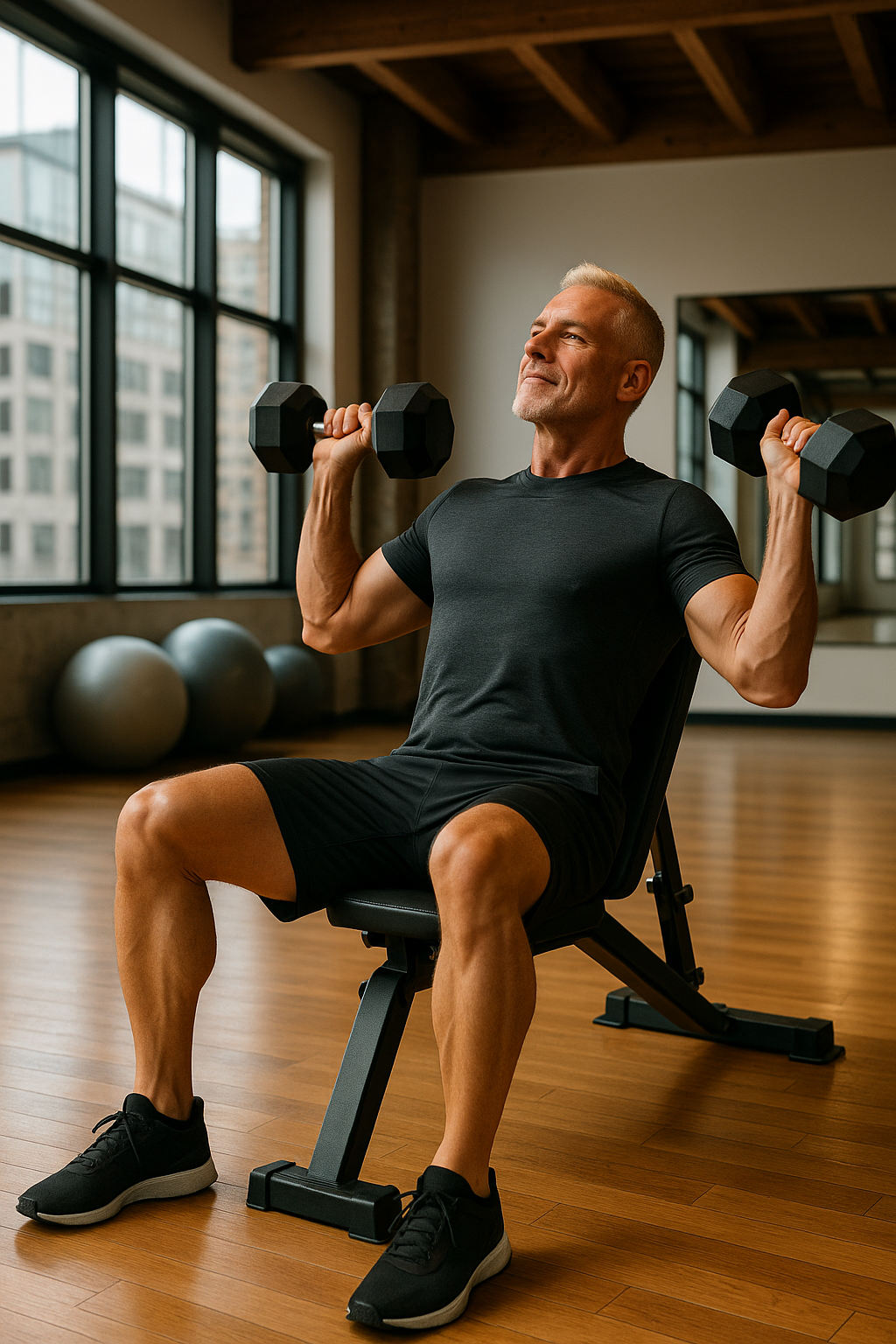 Man Working Out at Gym