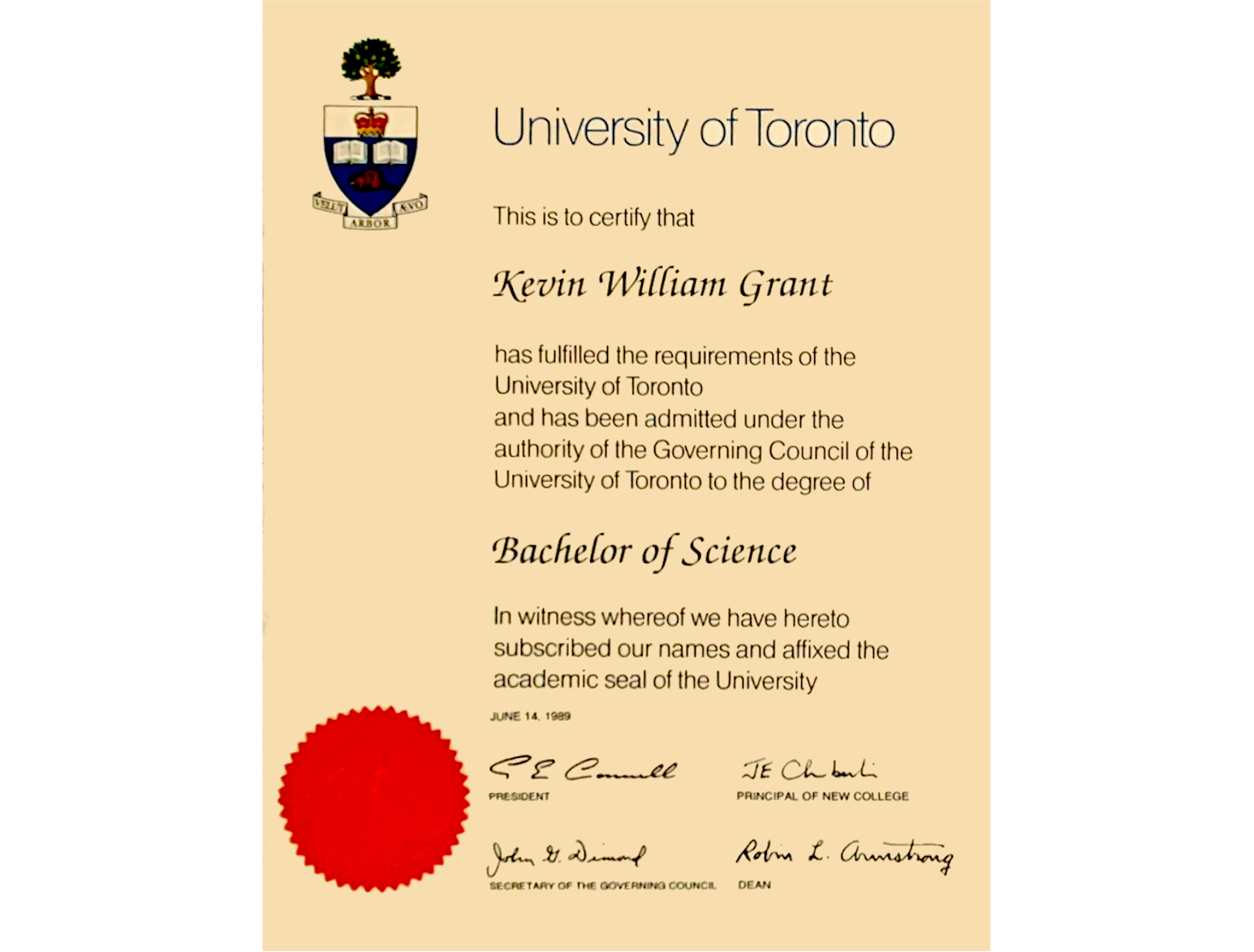 University of Toronto- Toronto - Bachelor of Science- Psychology
